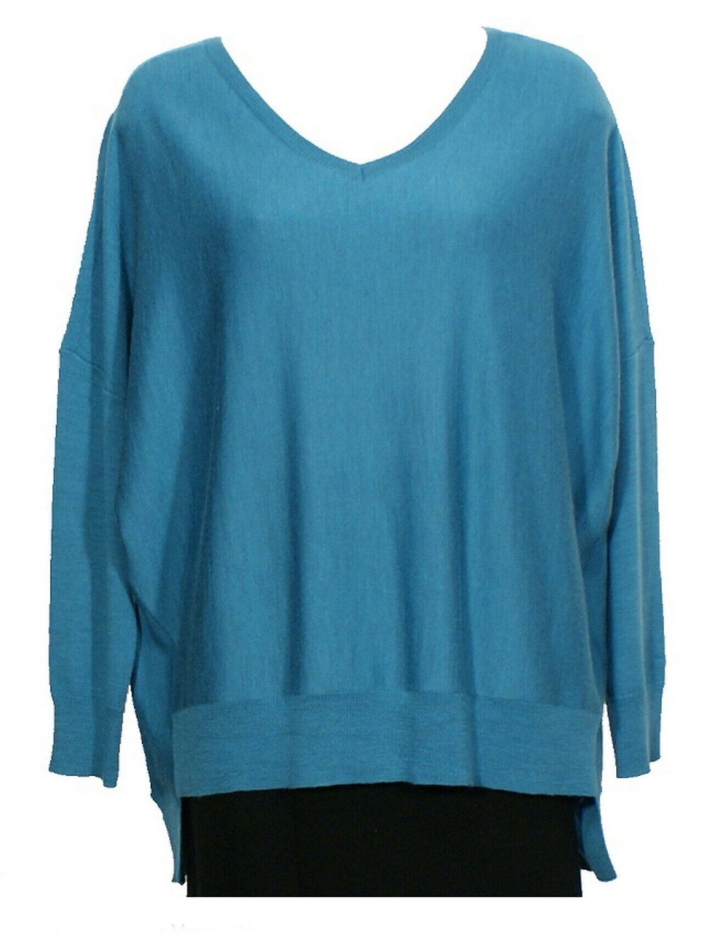 Eileen Fisher Azure Merino Wool Jersey Box Sweater